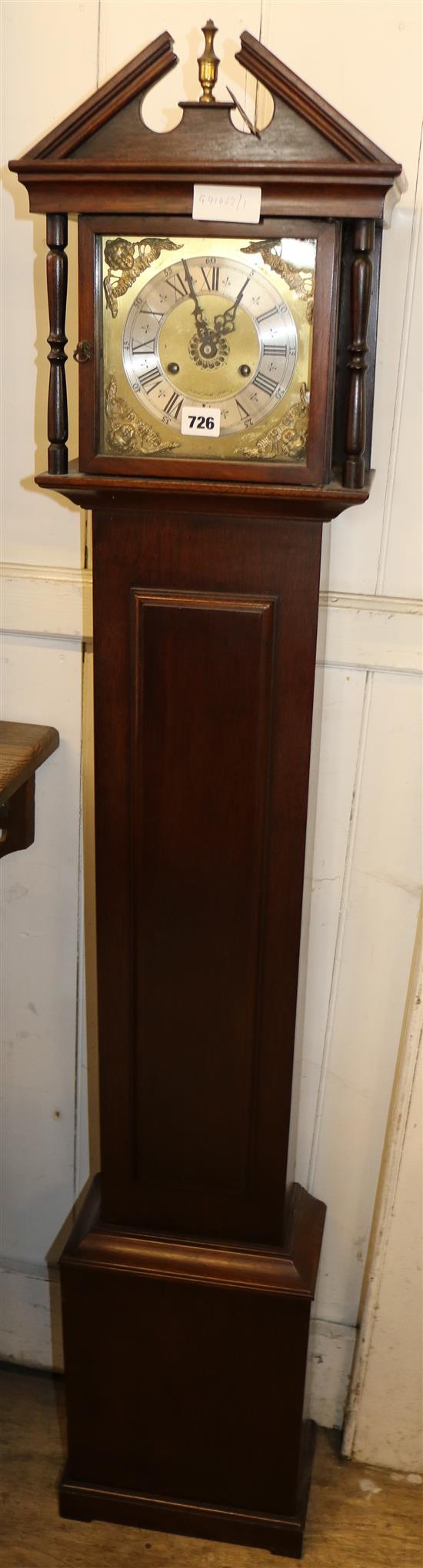 Mahogany cased grandmother clock